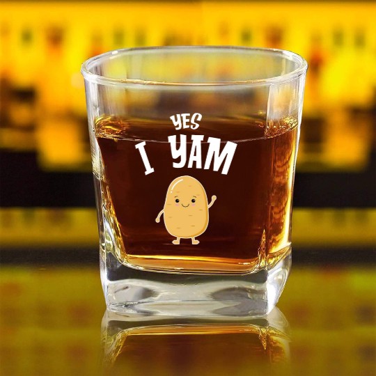 My Sweet Potato, Yes I yam Square Whiskey Glasses