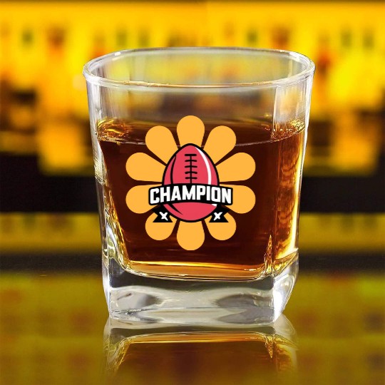 Fantasy Football Champion Square Whiskey Glasses