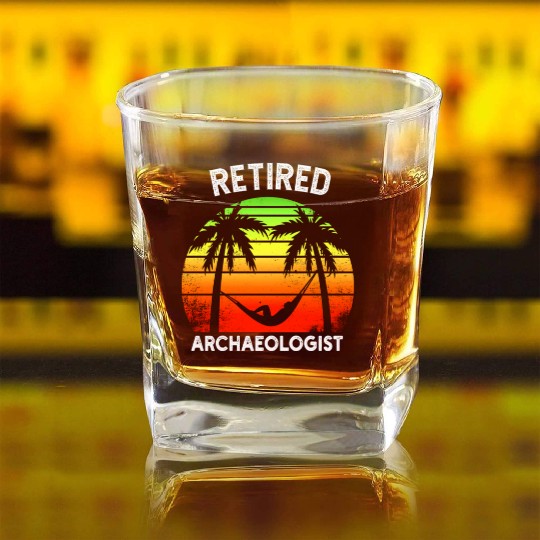 Twilight of Discovery: A Retired Archaeologist Square Whiskey Glasses