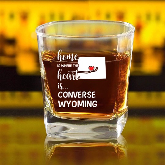 Converse County Wyoming Is Where My Heart IsGift Square Whiskey Glasses