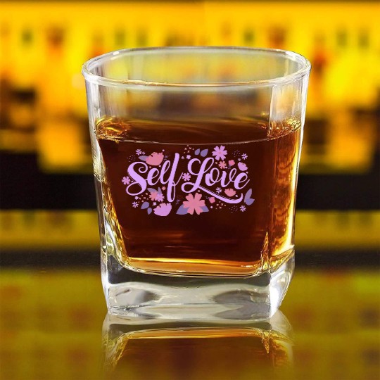 self love Square Whiskey Glasses