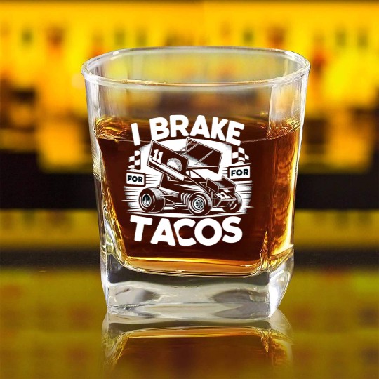 Sprint Car Mom Dirt Track Racing Racing Race Day Square Whiskey Glasses