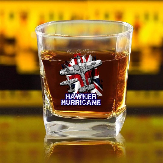 The Hawker Hurricane British single-seater monopla Square Whiskey Glasses