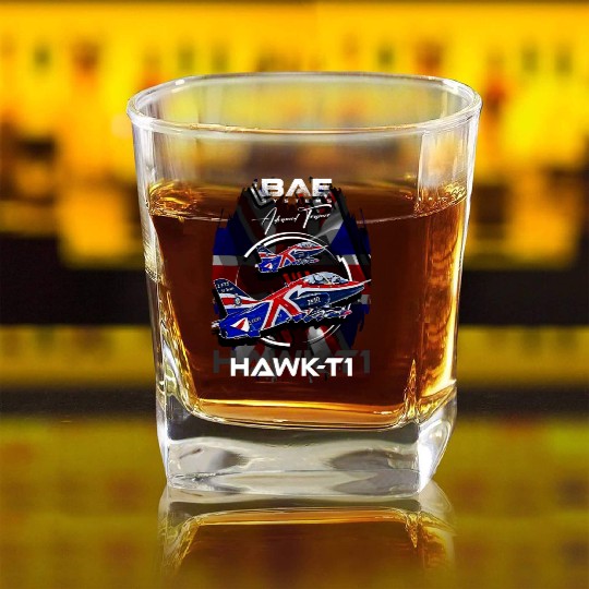 BAE Systems Hawk-T1 RAF advanced trainer aircraft Square Whiskey Glasses
