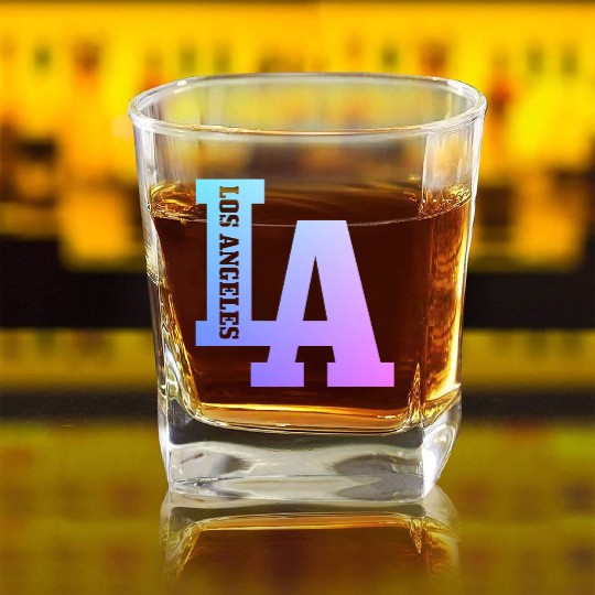 Los Angeles California LA Gift Square Whiskey Glasses