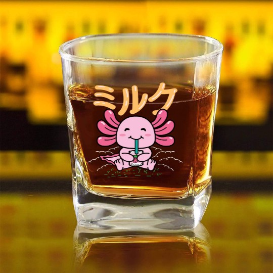 Axolotl Strawberry Sweet tooth Gift Square Whiskey Glasses