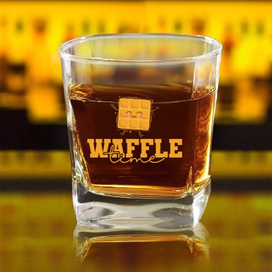 Waffle Time Favorite Food Square Whiskey Glasses