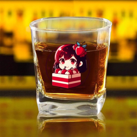 Red Velvet Cake Square Whiskey Glasses