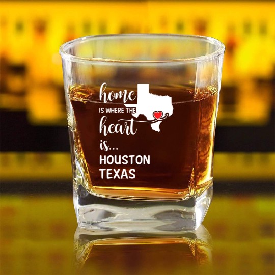 Houston County Texas Is Where My Heart Is Gift Square Whiskey Glasses