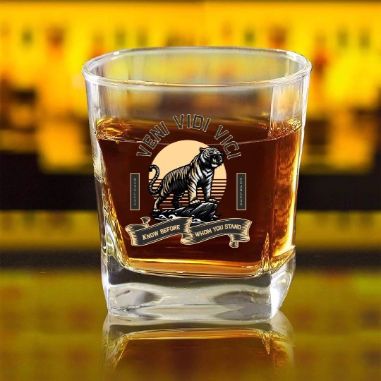 Veni Vidi Vici Wild Tiger Square Whiskey Glasses