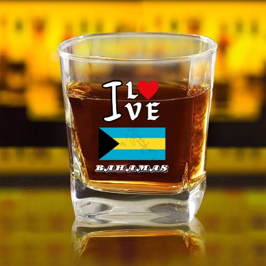 I Love Bahamas Square Whiskey Glasses