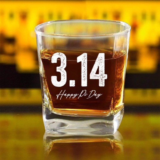 Happy Pi Day Square Whiskey Glasses