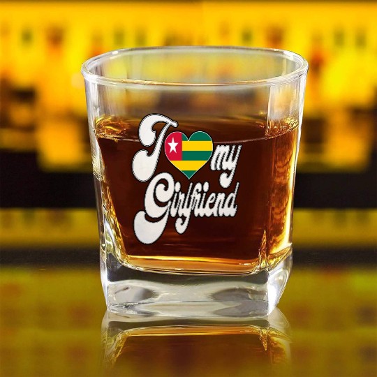 TogoI Love My Togolese Girlfriend Square Whiskey Glasses