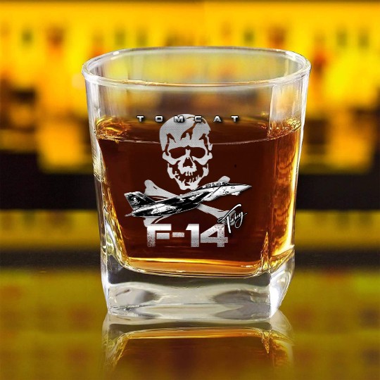 F-14 Tomcat Fighterjet Square Whiskey Glasses