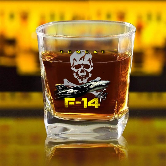 F-14 Tomcat Fighterjet Square Whiskey Glasses