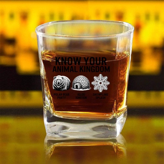 Winter Square Whiskey Glasses, Know Your Animal Kingdom Polar Bear
