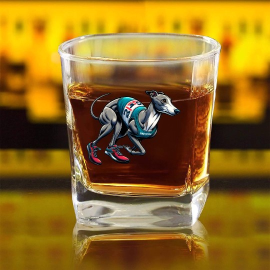 Marathon Master: Greyhound's Race Day Square Whiskey Glasses