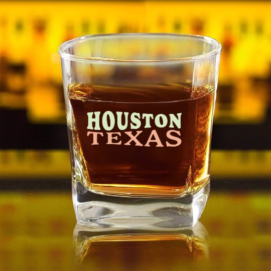 Houston (TX) USA Square Whiskey Glasses