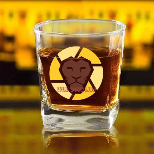 wild boss lion Square Whiskey Glasses
