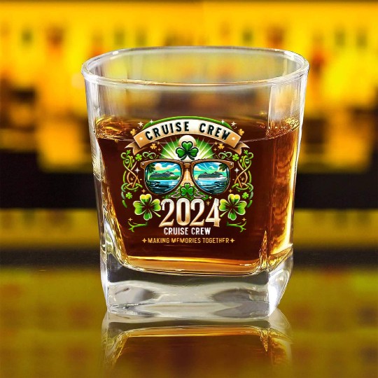 St Patrick s Day Cruise 2024 Vacation Cruising Square Whiskey Glasses