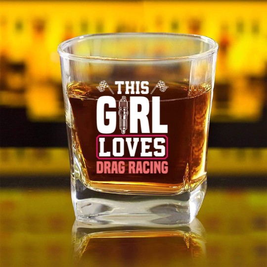Funny Drag Race Drag Racing Gift Square Whiskey Glasses