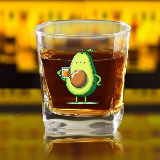 Tea Time Avocado Square Whiskey Glasses