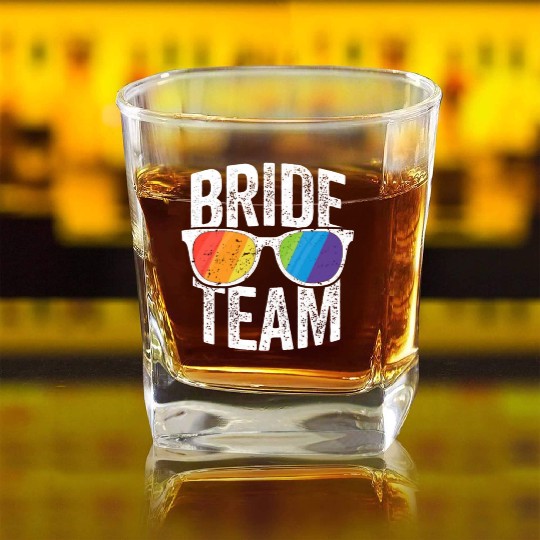 Lgbt Pride Lesbian Square Whiskey Glasses