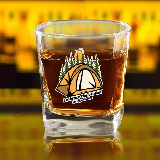 Embrace the season spring activities Square Whiskey Glasses