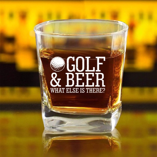 Golf Beer What Else Is There Square Whiskey Glasses