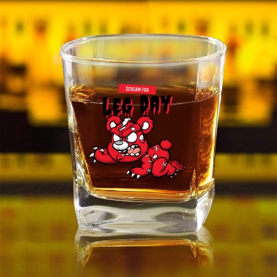 Scream for Leg Day Square Whiskey Glasses