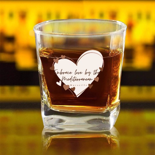 Embrace love by the Mediterranean Square Whiskey Glasses
