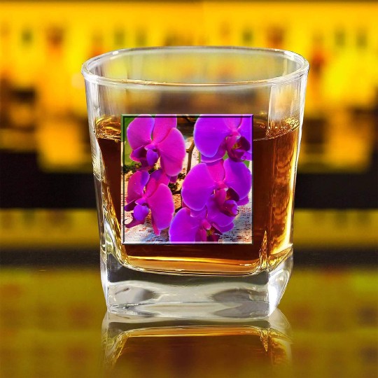 Orchid 4 Square Whiskey Glasses