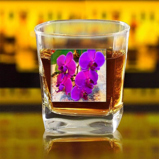Orchid 3 Square Whiskey Glasses