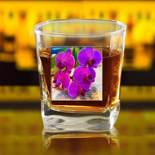 Orchid 2 Square Whiskey Glasses