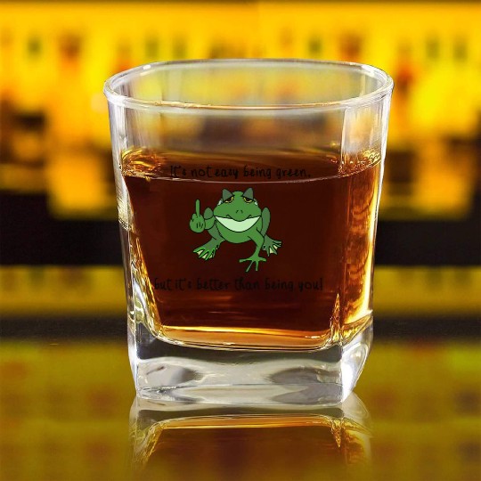 "It's not easy being green but it's.....Frog Square Whiskey Glasses
