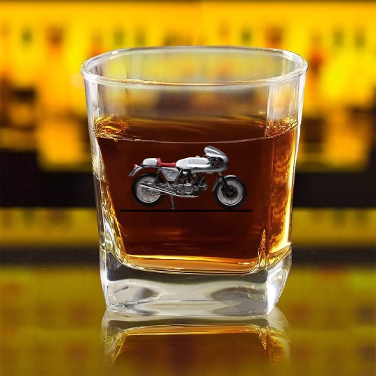VINTAGE ITALIAN MOTORCYCLE Square Whiskey Glasses