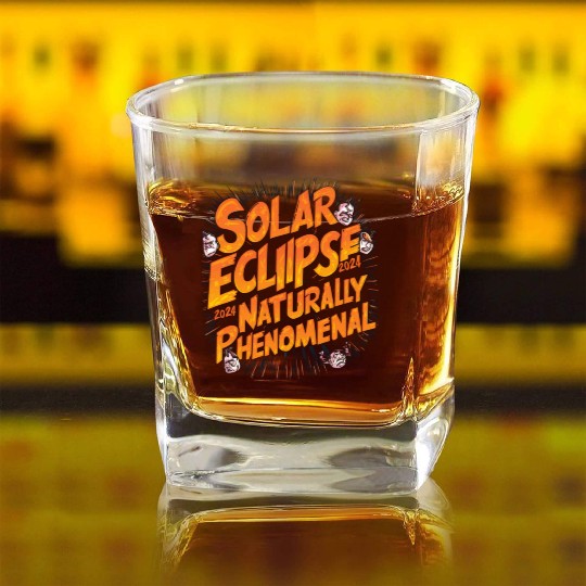 Solar Eclipse 2024 Naturally Phenomenal Square Whiskey Glasses