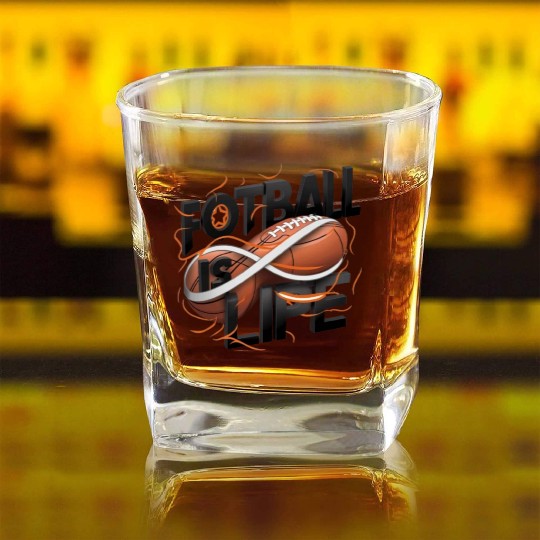 "Eternal Passion: Football is Life" Square Whiskey Glasses
