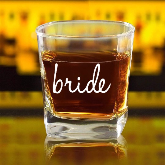 Bride's Blossom Square Whiskey Glasses