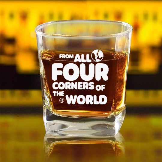Lando Norris Merch Worldwide Globe Square Whiskey Glasses
