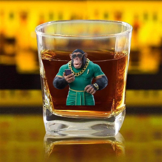 "Urban Ape: Contemporary Monkey Chic" Square Whiskey Glasses