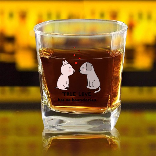True Love has No Boundaries Square Whiskey Glasses