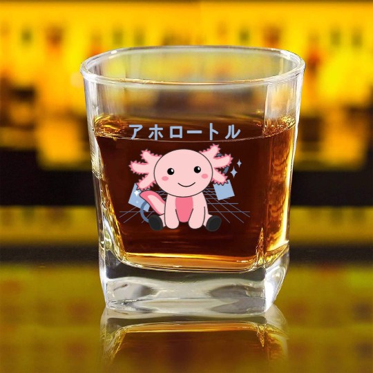 Axolotl Lovers Cute Animals Relax Sweet Axolotl Square Whiskey Glasses