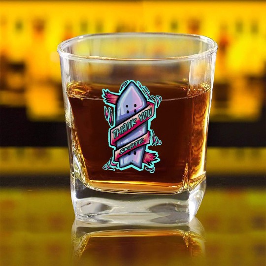 Thank you Skateboarding Square Whiskey Glasses