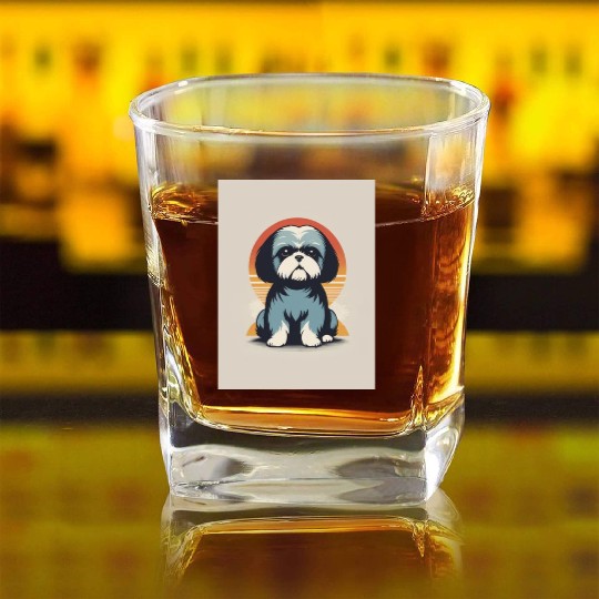 Shih Tzu Dog 1 - Japanese Retro Art Square Whiskey Glasses