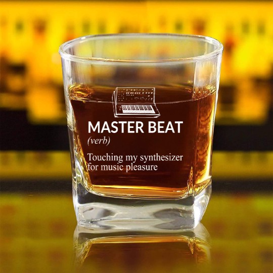 Master Beat Funny Music Producer Square Whiskey Glasses