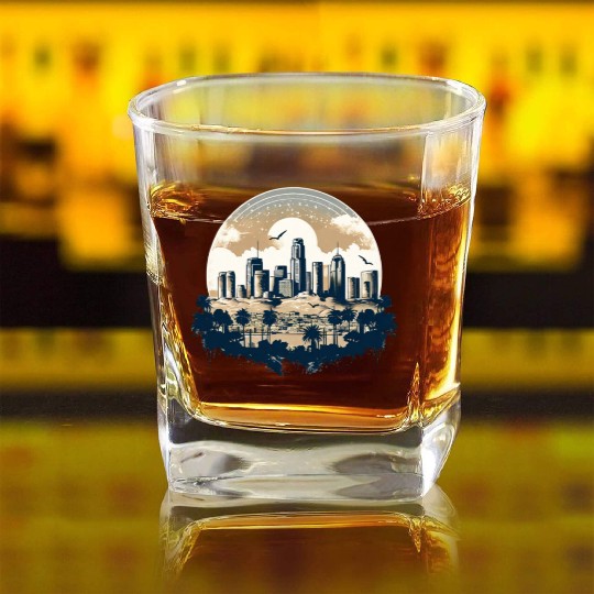 Los Angeles - City of Angels Square Whiskey Glasses