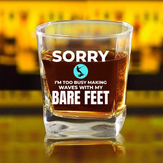 Barefoot Water Skiing Extreme Sports Barefooting Square Whiskey Glasses