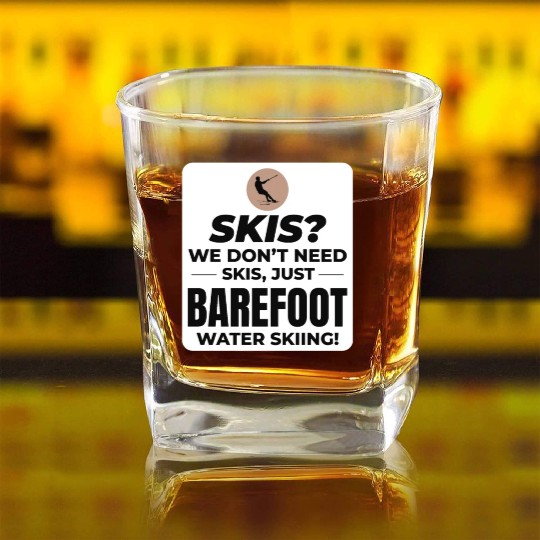 Barefoot Water Skiing Extreme Sports Barefooting Square Whiskey Glasses