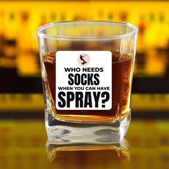 Barefoot Water Skiing Extreme Sports Barefooting Square Whiskey Glasses